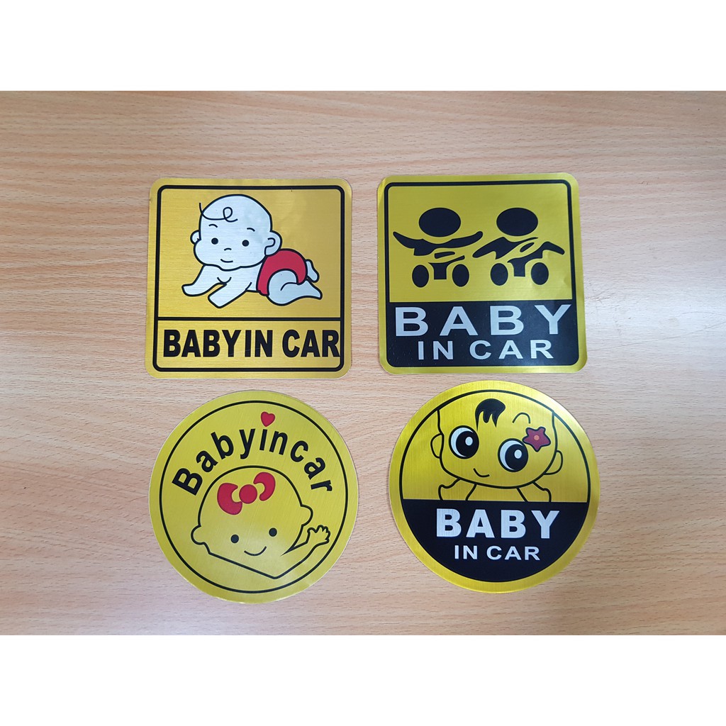 Tem dán baby in car