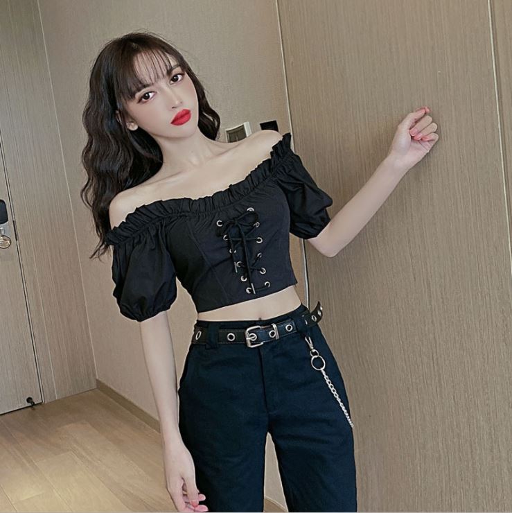 Áo Cro-top nữ đan dây