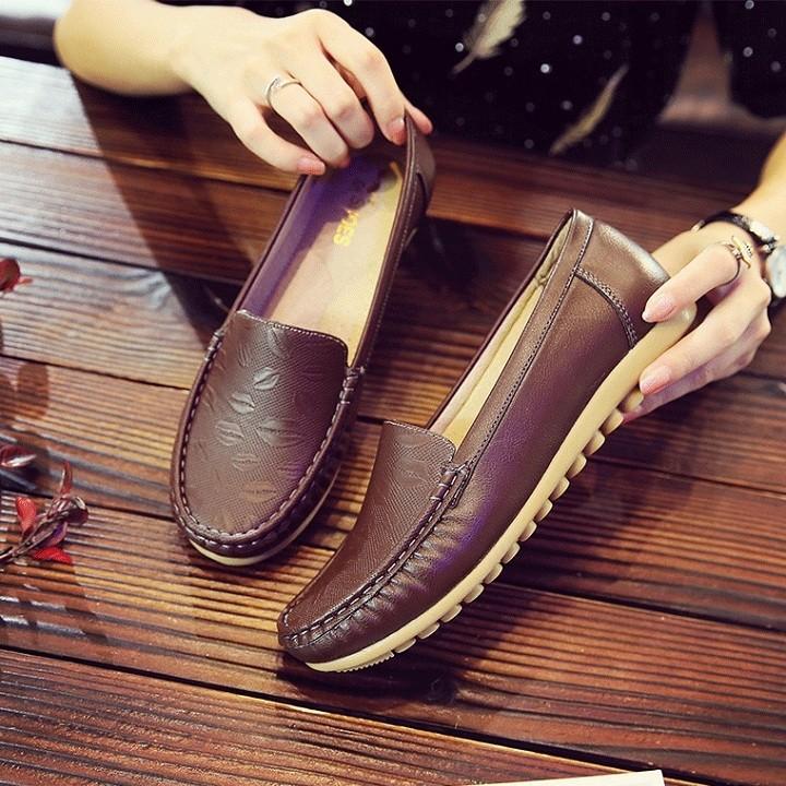 Giày Lười Nữ , Giày Mọi Nữ Da PU Cao Cấp Siêu Mềm Ôm Chân