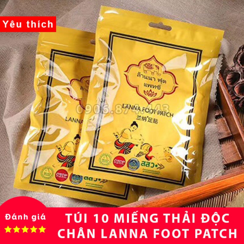 10 Miếng Dán Chân Thải Độc Detox Lanna Foot Patch ( HOT )