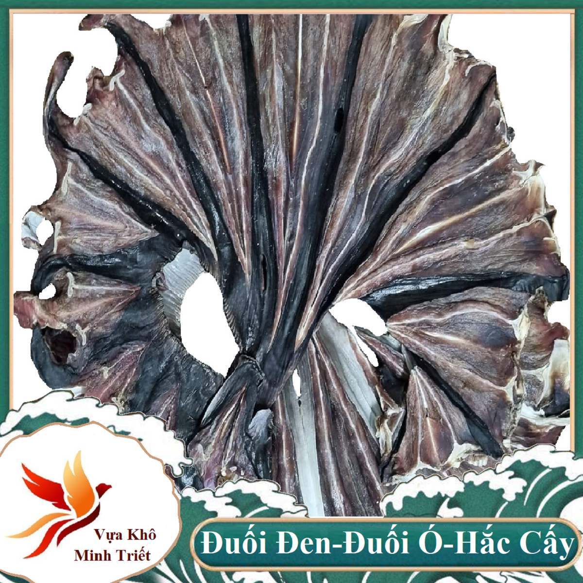 Khô cá đuối đen thượng hạng 1 KG Khô Cá Đuối Lạc ĐEN Đặc Sản Loại 1 Không Tẩm- Vựa Khô Minh Triết