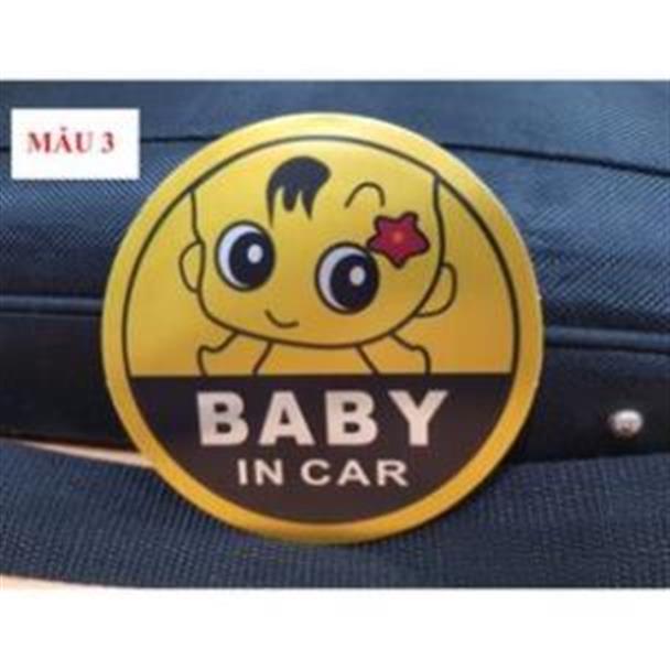Tem/Miếng dán phản quang xe ô tô Baby In Car