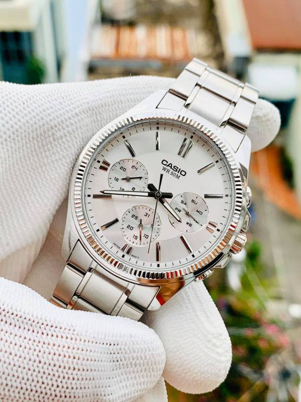 Đồng hồ nam mặt trắng Casio MTP 1375D-7AVDF Bảo hành 1 năm- Pin trọn đời Hyma watch