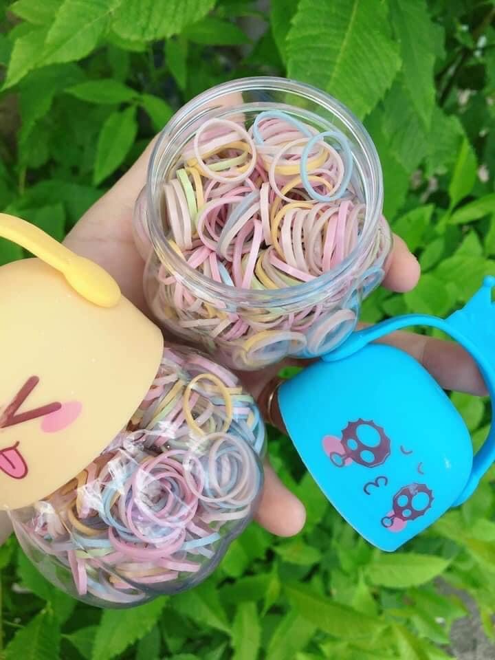 Hộp thun cột tóc kitty 40 sợi cho bé