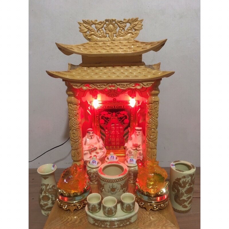 bộ đồ thờ thần tài ông địa (ban thờ kích thước 41 cm)