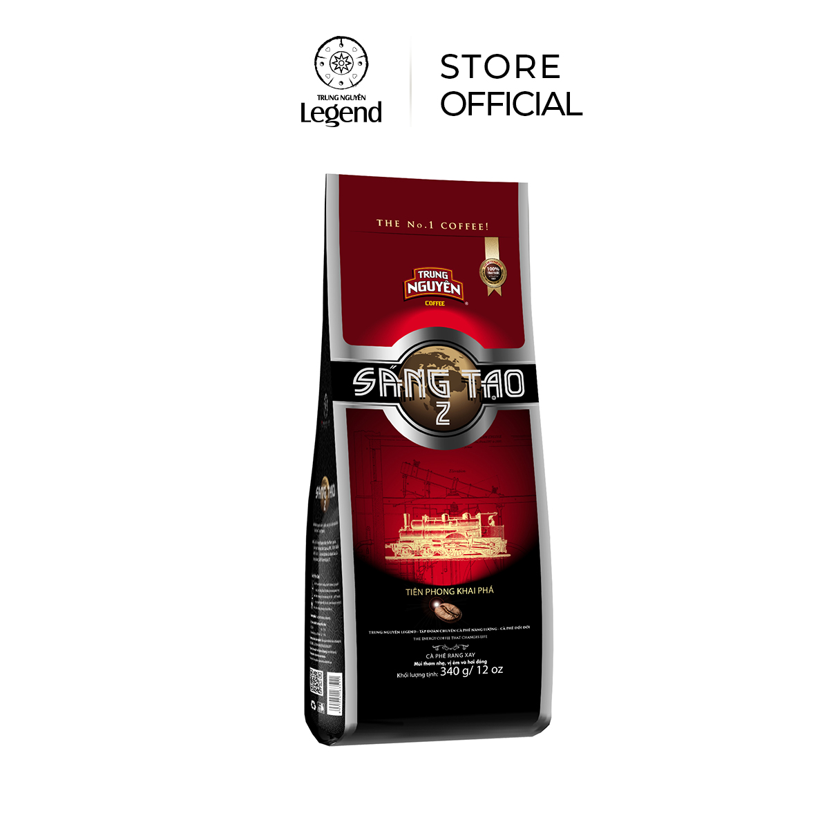Trung Nguyên Legend Cà Phê Rang Xay Sáng Tạo 2 - Gói 340gr - Cân Bằng Hạt Robusta và Arabica, Vị Êm Nhẹ