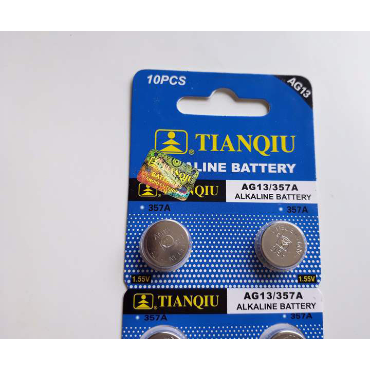 Combo of 5 Alkaline Ag13 Batteries (Lr44 / A76 / Sr44 / Ca18) Tianqui. Watch and Electronic Device Batteries