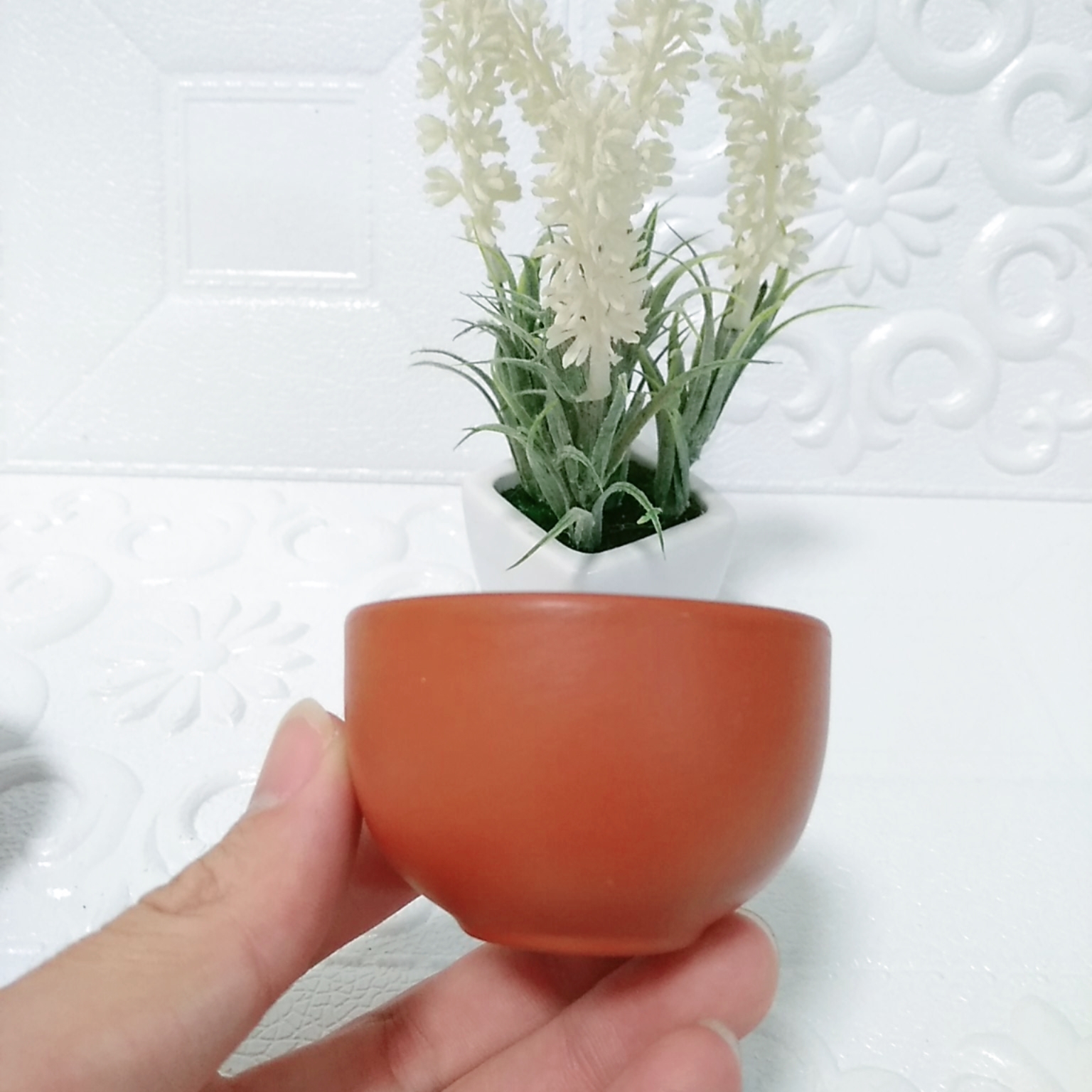 CHÉN UỐNG TRÀ Đất Nung  Bát Tràng Đỏ cỡ 5.5 x 3.5 cm (Loại Đẹp)
