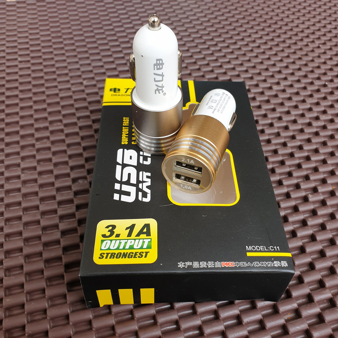 Tẩu sạc xe hơi 2 cổng USB 3.1A