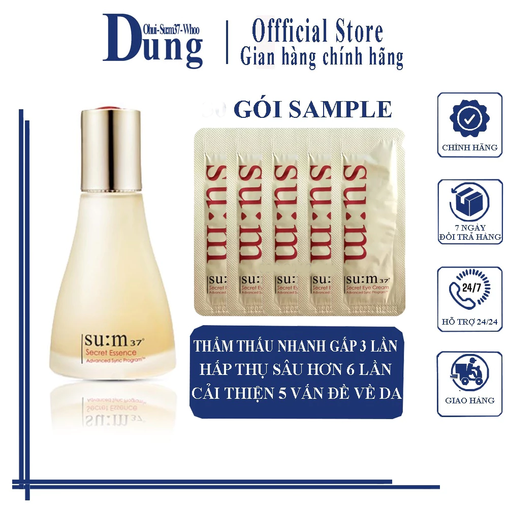 Combo 15 Gói Nước Thần Cải Thiện Làn Da Su:m37 Secret Essence Advanced Sync Program 1ml x15