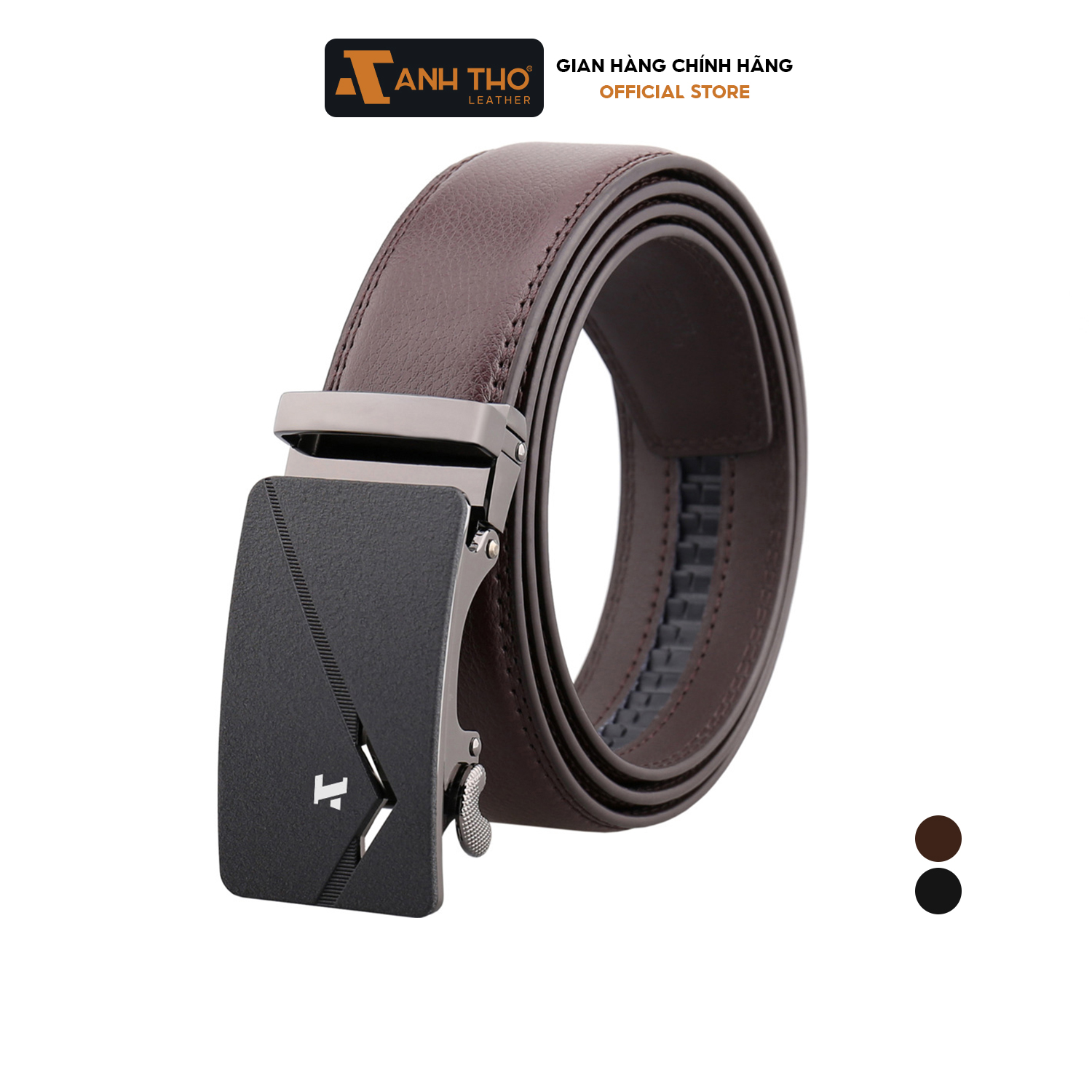 Thắt lưng nam da thật AT Leather - P134 (Đen, Nâu)