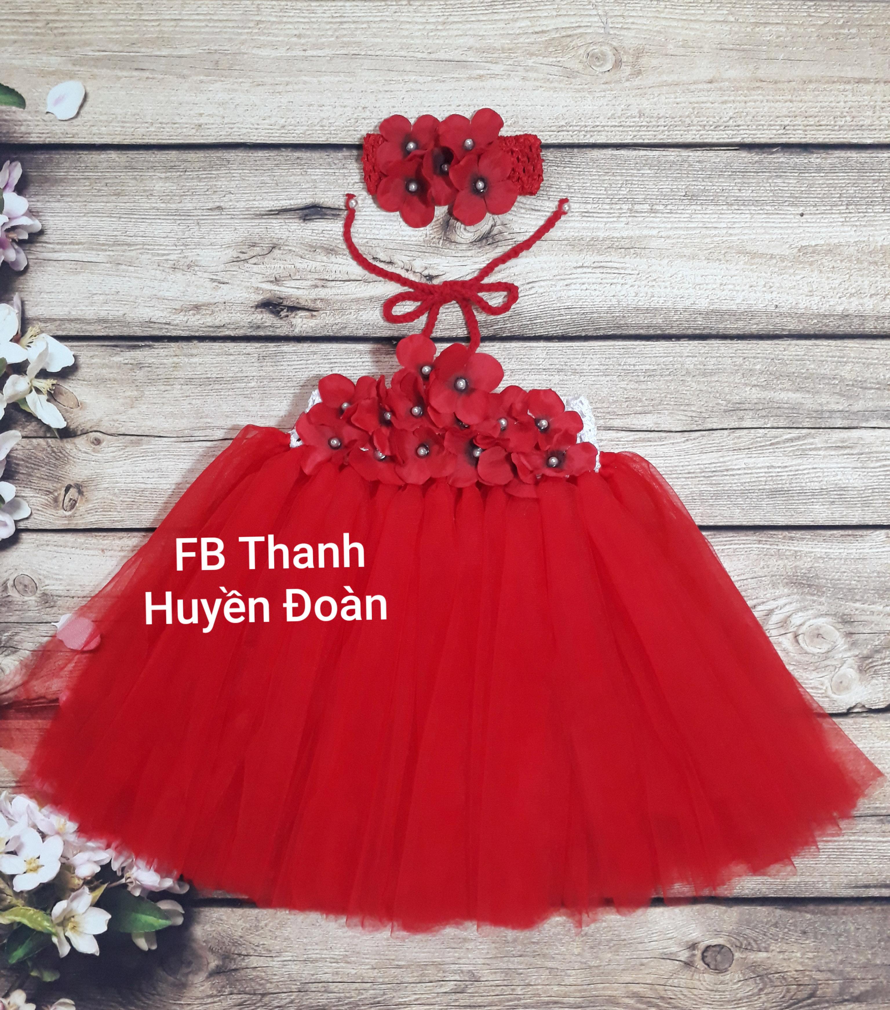 Đầm công chúa tutu Đỏ cổ yếm