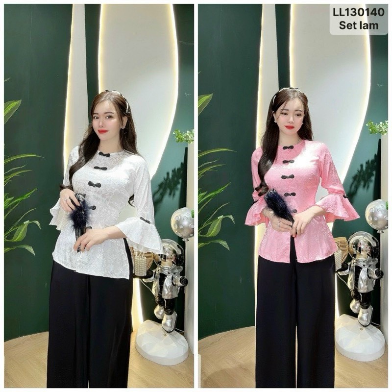 Áo bà ba lụa gấm có size s m l xl xxl có dây kéo sau
