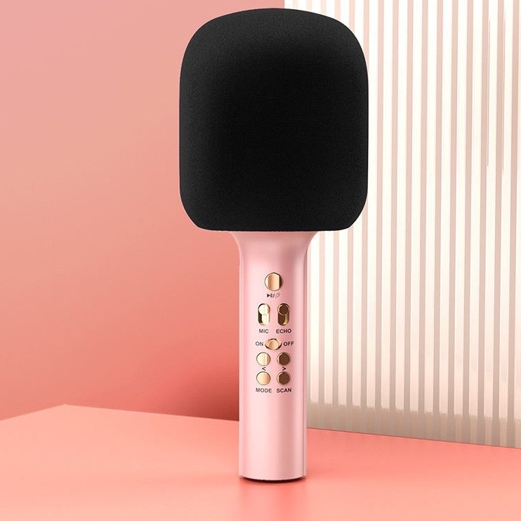 Micro hát karaoke bluetooth không dây kiêm loa Q11 hút giọng lọc âm nhỏ gọn âm vang ấm