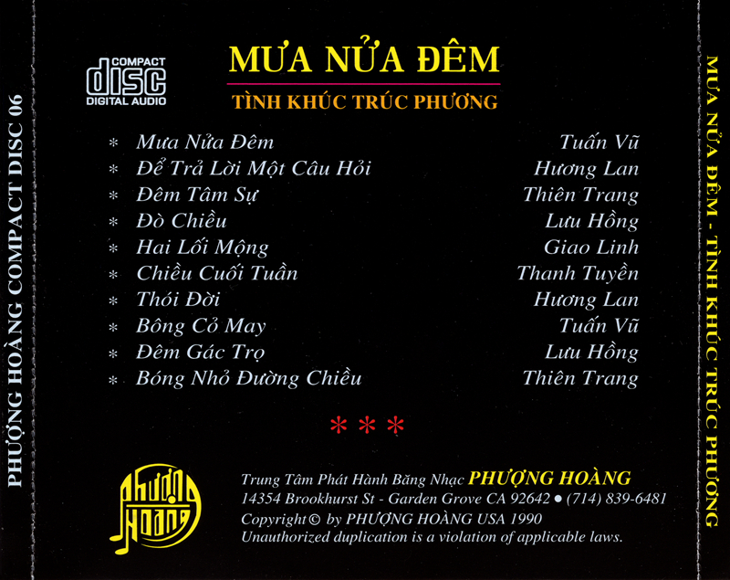 Bộ 5 đĩa cd nhạc trúc phương tuyển chọn
