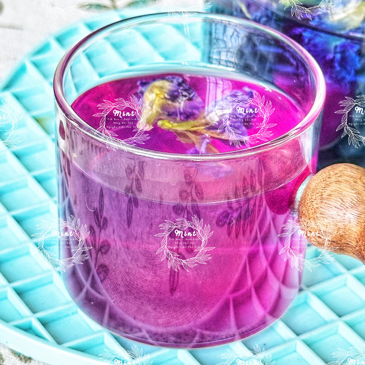 Trà Hoa Đậu Biếc (Đậu Hoa Tím – Bông Biếc) - Chai Thủy Tinh Cao Cấp 200gr