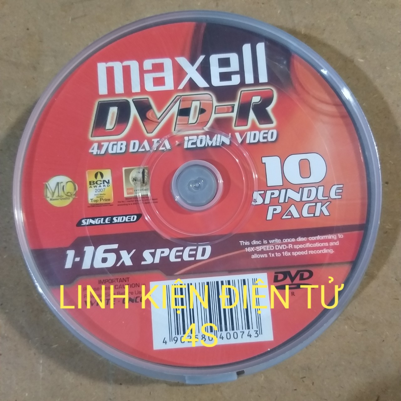 [HCM]HỘP DVD-R MAXCELL 10 ĐĨA - 4.7GB_TỐC ĐỘ 16X