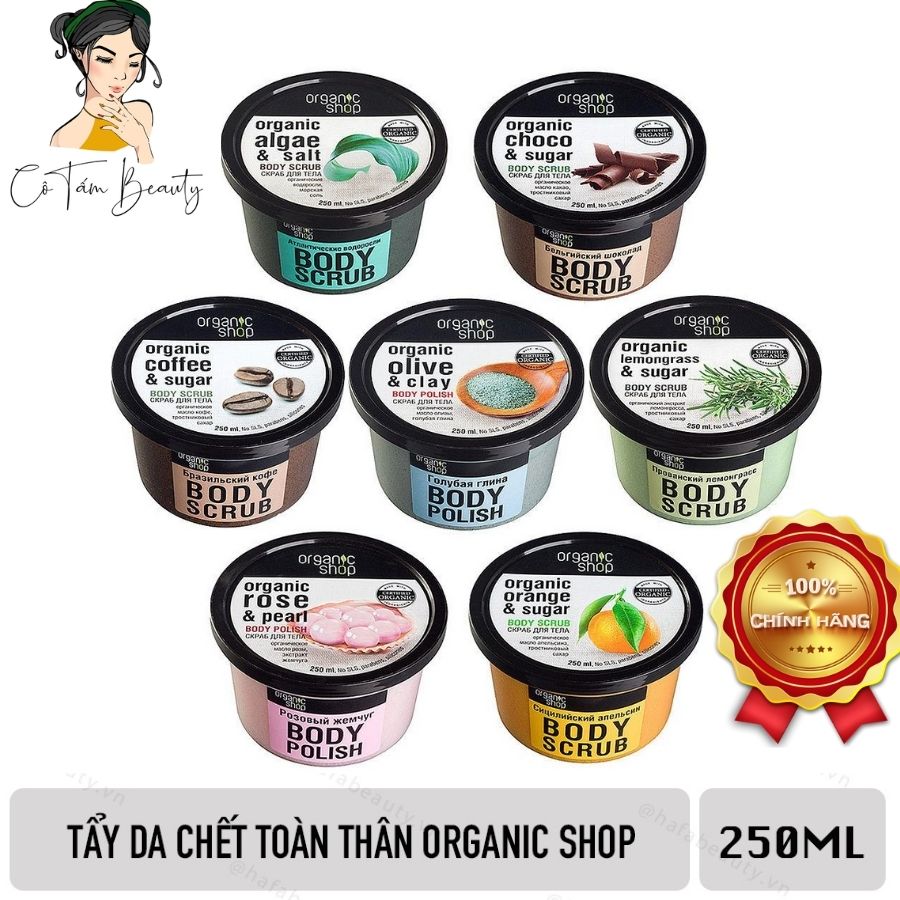 [HCM]Tẩy Da Chết Organic Shop Body Scrub 250Gr