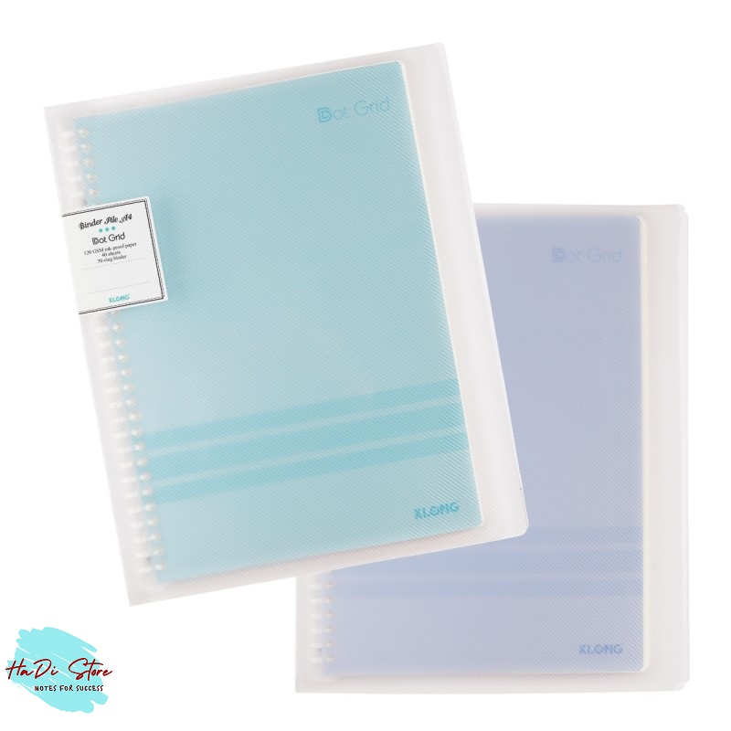 KLONG Sổ còng nhựa 30 chấu size A4 40 tờ (MS:553-557)