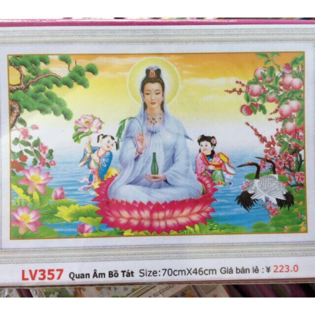 [HCM]Tranh đính đá Phật Quan Âm LV357 (chưa đính) 70x46cm