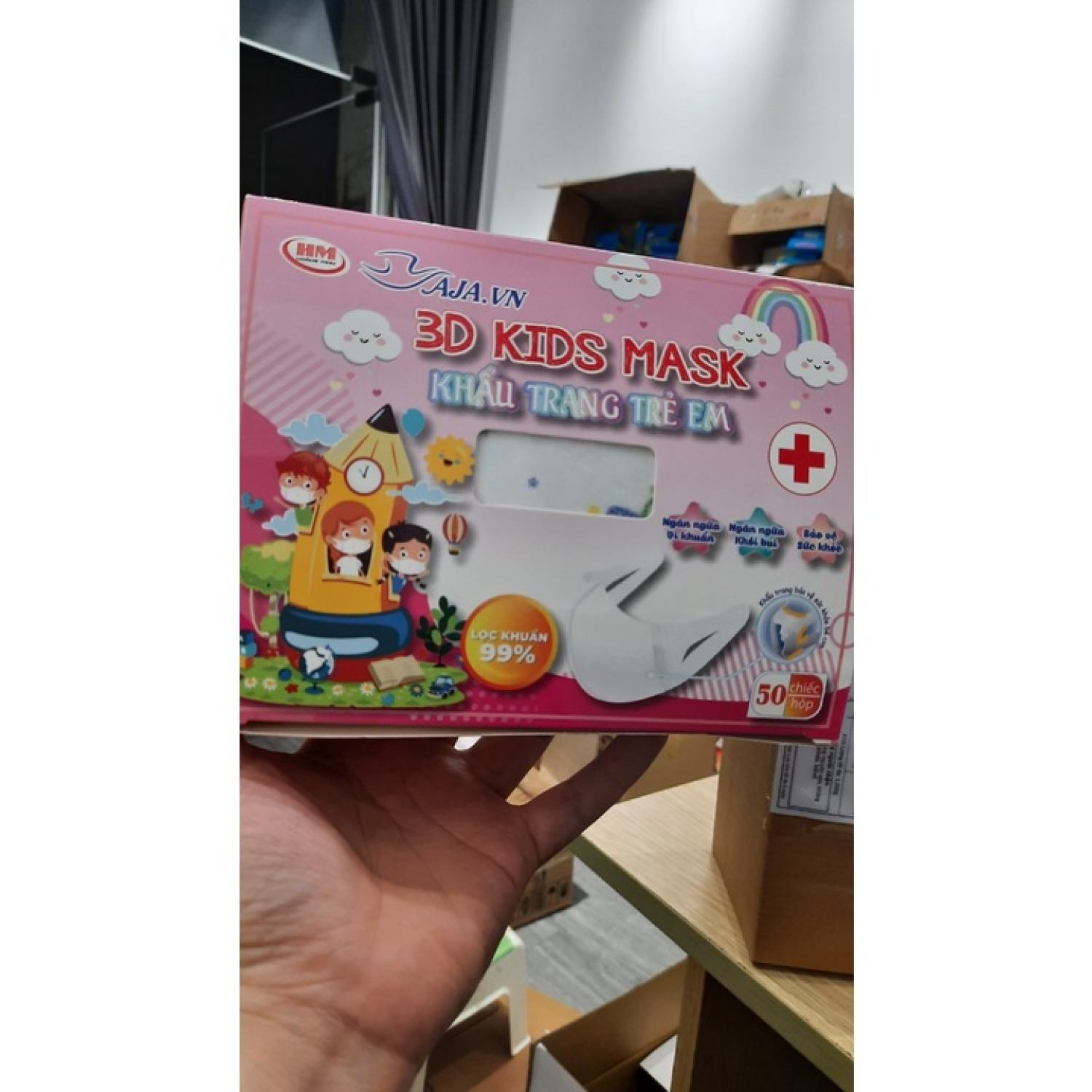 Hộp 50 chiếc khẩu trang 3D mask trẻ em (3D mask cho bé)