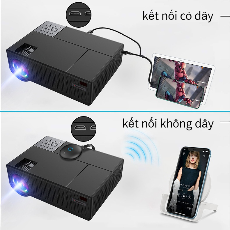 POCKETOP Máy chiếu thông minh Wifi Android Full HD