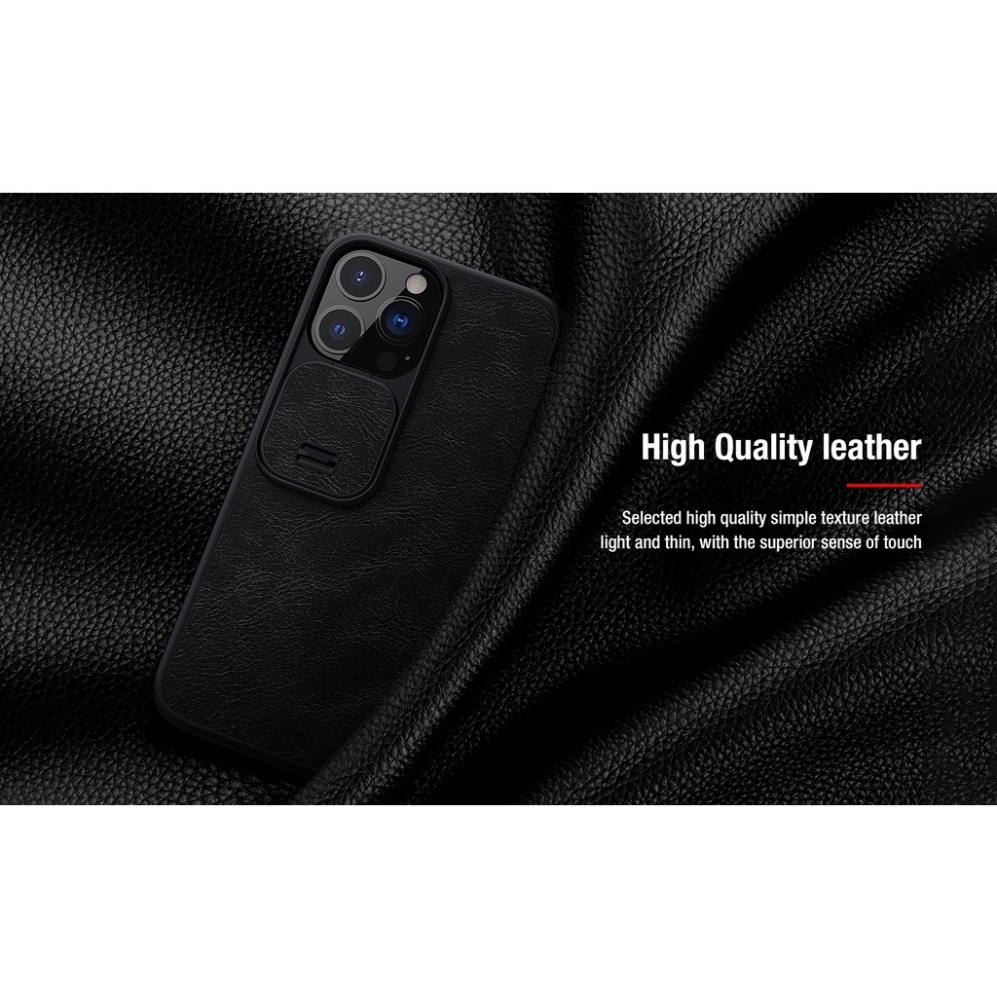 Bao da iPhone 13/ 13 Pro/ 13 Pro Max hiệu Nillkin Qin (Hàng chính hãng)