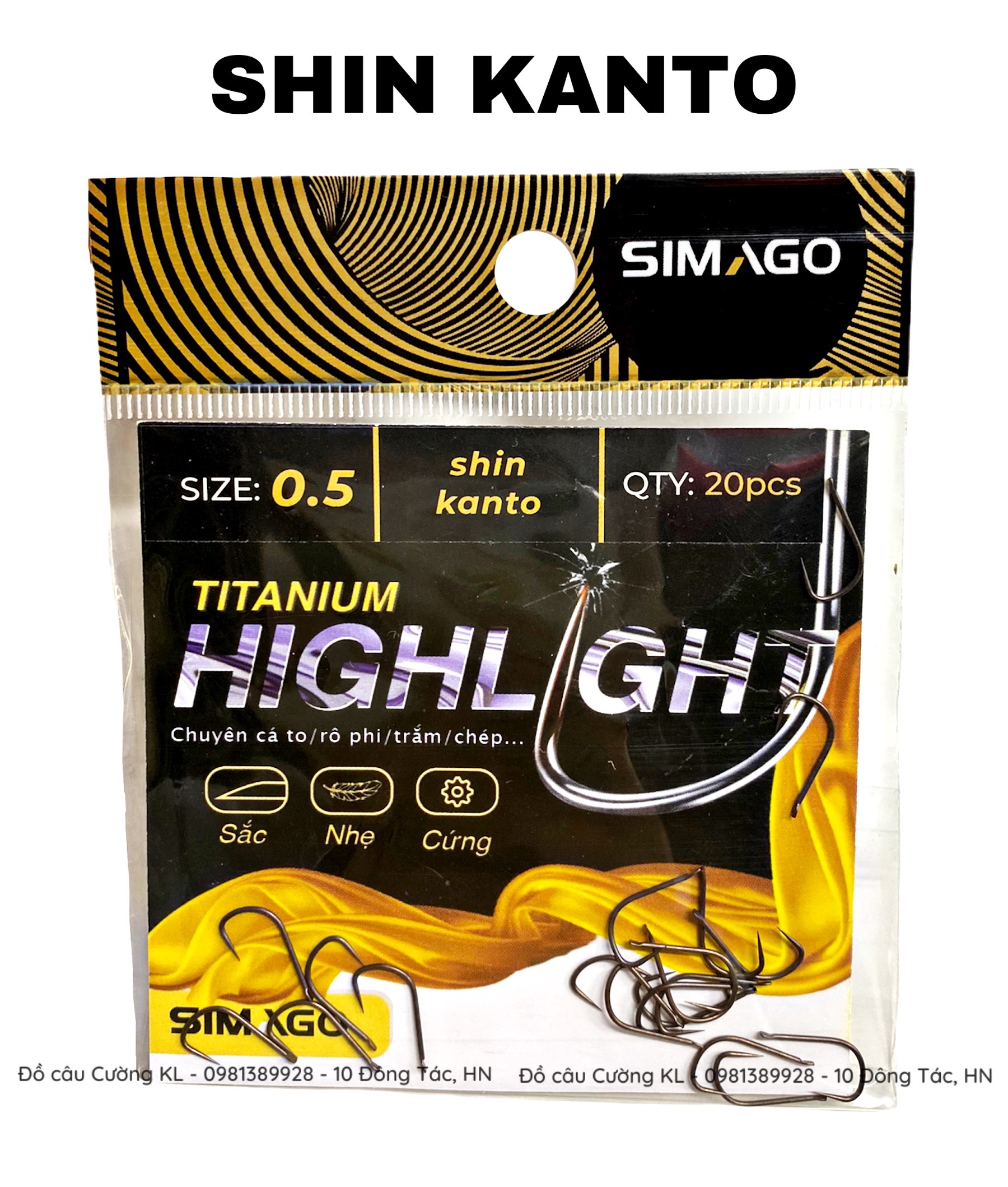 Lưỡi đơn câu cá Simago Titanium Highlight Shinkanto THẾ HỆ MỚI