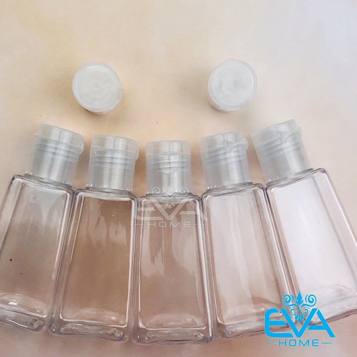 [HCM]Set 5 Chai Chiết Mỹ Phẩm Nhựa Pet Nắp Bật 30 Ml Hình Thang