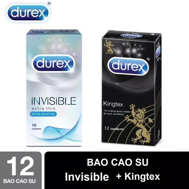 [MUA 1 TẶNG 1] Bao Cao Su Durex Invisible Extra Thin cực siêu mỏng + Durex Kingtex size cỡ nhỏ [che tên sản phẩm] cao cấp