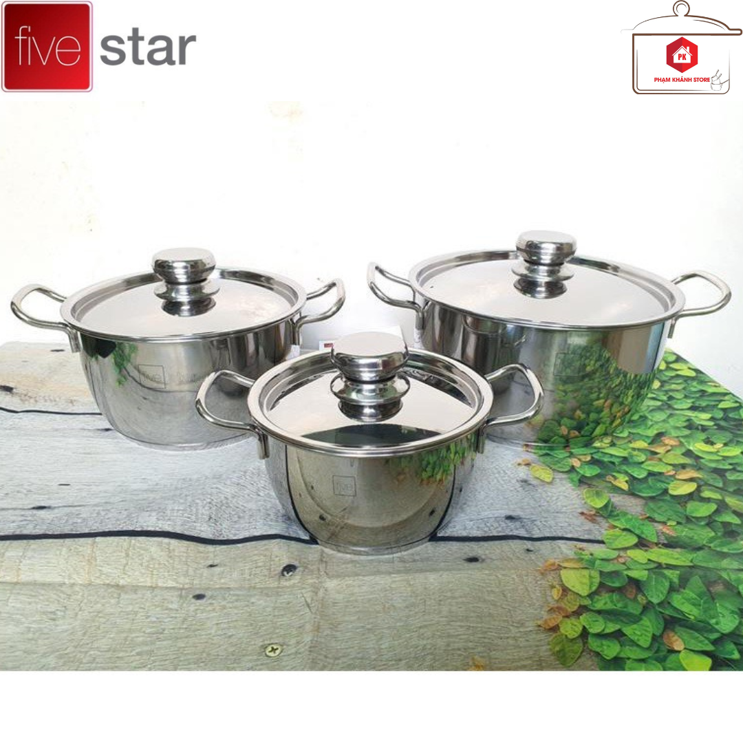 Bộ 3 Nồi Inox 3 Đáy Fivestar Cool Sử Dụng Được Trên Mọi Loại Bếp