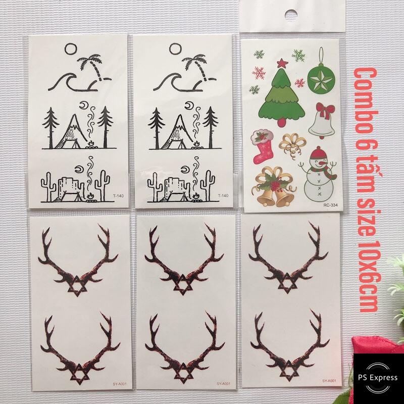 [HCM]COMBO6TẤMHÌNH XĂM CON HƯƠU SAO BY-081