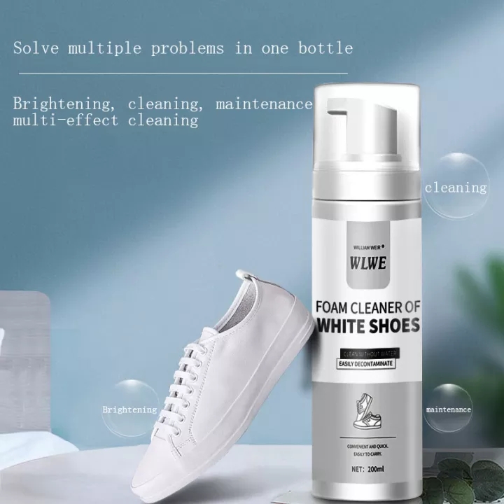 WLWE FOAM CLEANER OF WHITE SHOES Chai Xịt Tạo Bọt Vệ Sinh Giày Cao Cấp tốc tiết kiệm thời gian Tẩy trắng giầy dép Vệ sinh giày túi xách siêu sạch /200ml