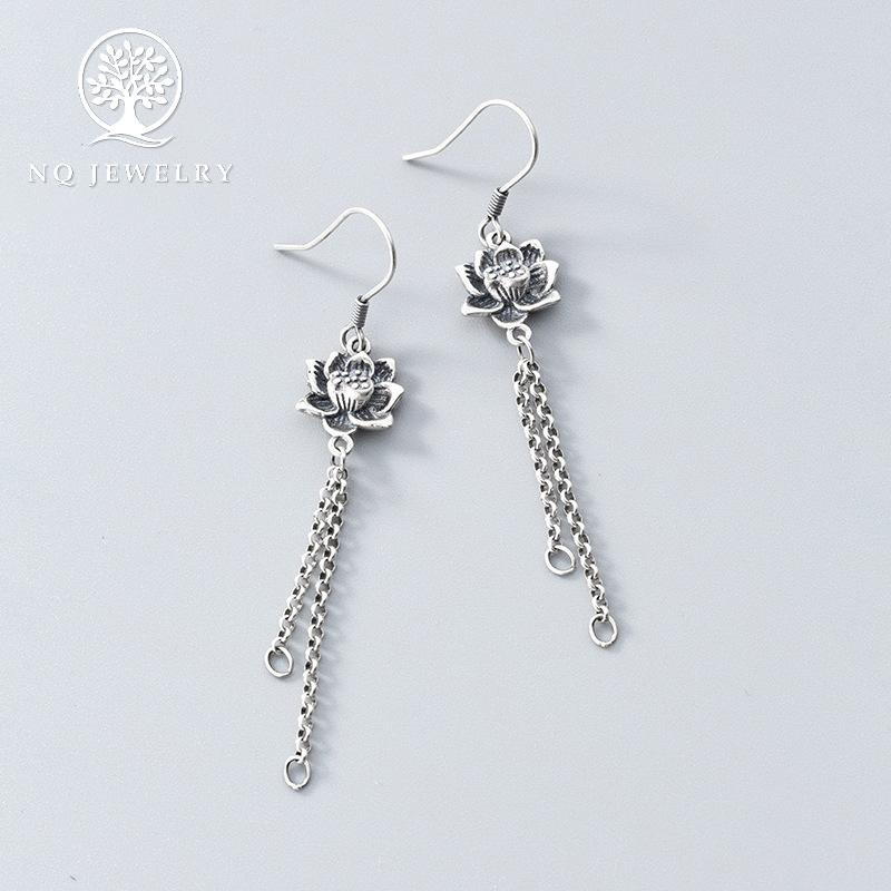 Charm bạc dây bông tay hoa sen 62mm - NQ Jewelry