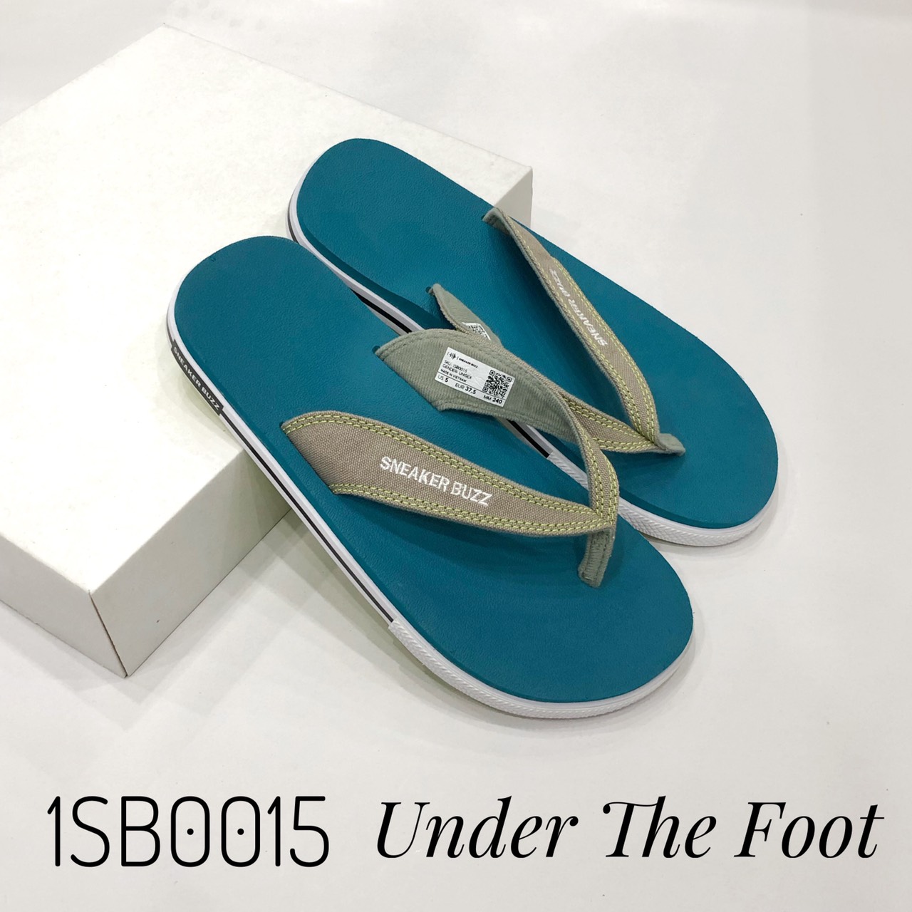 Dép Sneaker Buzz Xanh ngọc quai xám xỏ ngón chính hãng-1SB0015