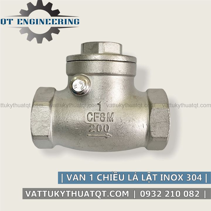Van 1 Chiều Lá Lật Inox 304 (Nối Ren) - DN32,DN42,DN50 - VATTUKYTHUATQT.COM