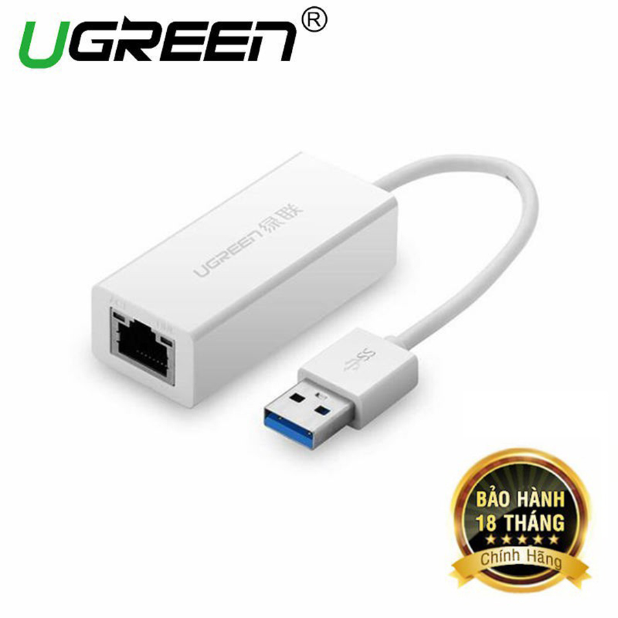 Cáp chuyển USB 3.0 to Lan Ugreen 20255 hỗ trợ 10/100/1000 Mbps  - HapuStore