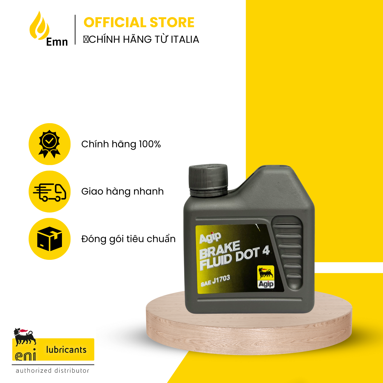 (HCM) Dầu thắng eni Brake Fluid DOT 4 250ml (Hàng nhập Ý)