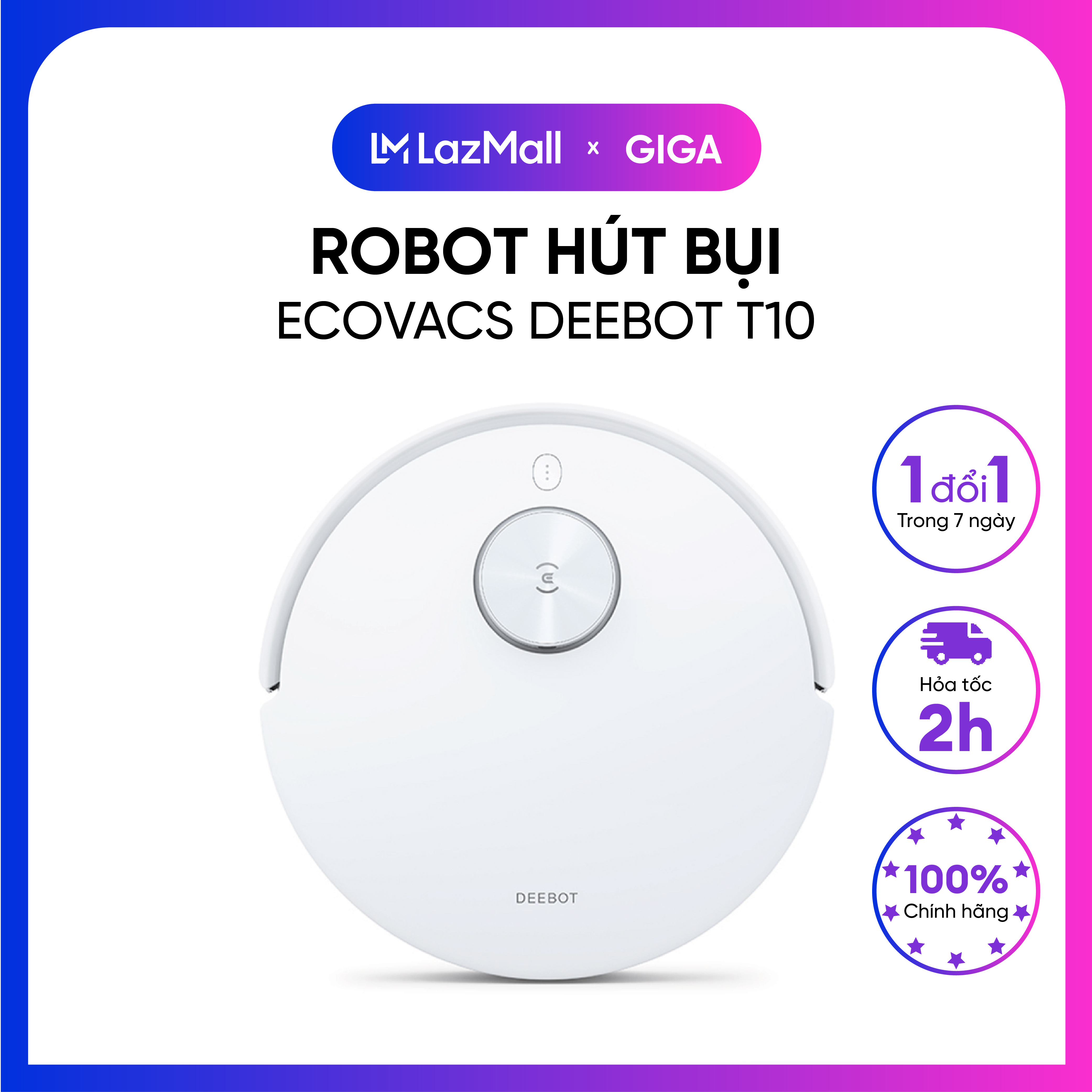 Robot hút bụi ecovacs deebot t10 - lực hút mạnh mẽ 3000pa