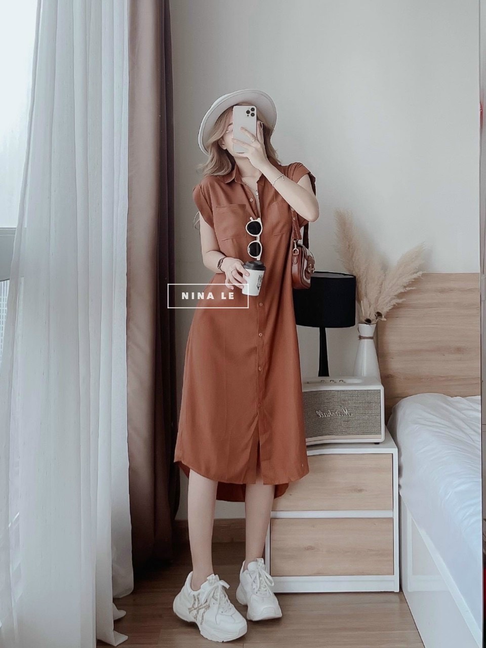 Đầm sơ mi dáng suông dài chất vải đũi đẹp mềm mát nhiều màu,váy sơ mi dáng dài tay ngắn phong cách siêu xinh, đầm công sở tay ngắn dáng suông sơ mi dễ thương