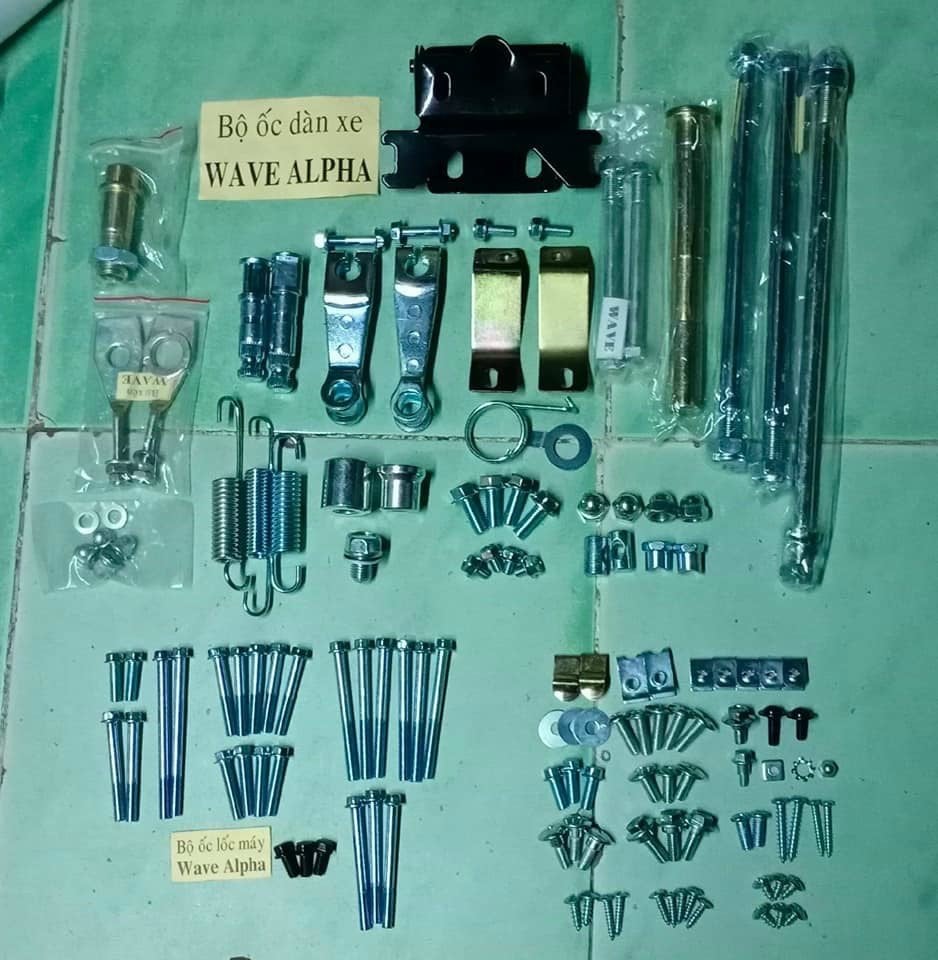 Bộ ốc dàn xe WAVE ALPHA - Wave RS - Wave S- Wave @ Full Bộ Phận Loại Đẹp