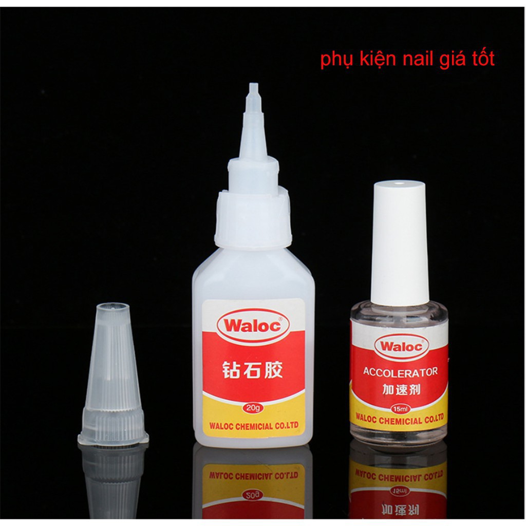 Keo bê tông, keo waloc gắn móng, đính đá siêu chắc (bộ gồm 2 chai)