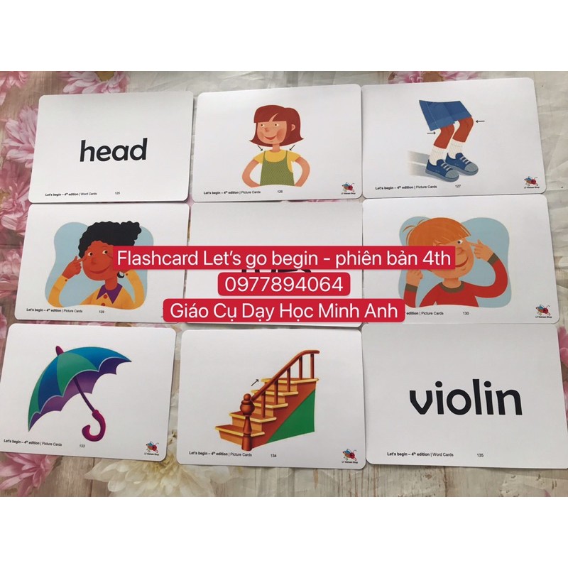Combo trọn bộ Flashcards let’s go phiên bản mới .n.h.ấ.t. 4th - Level Begin -1-2-3 ( Hàng đẹp chất lượng)
