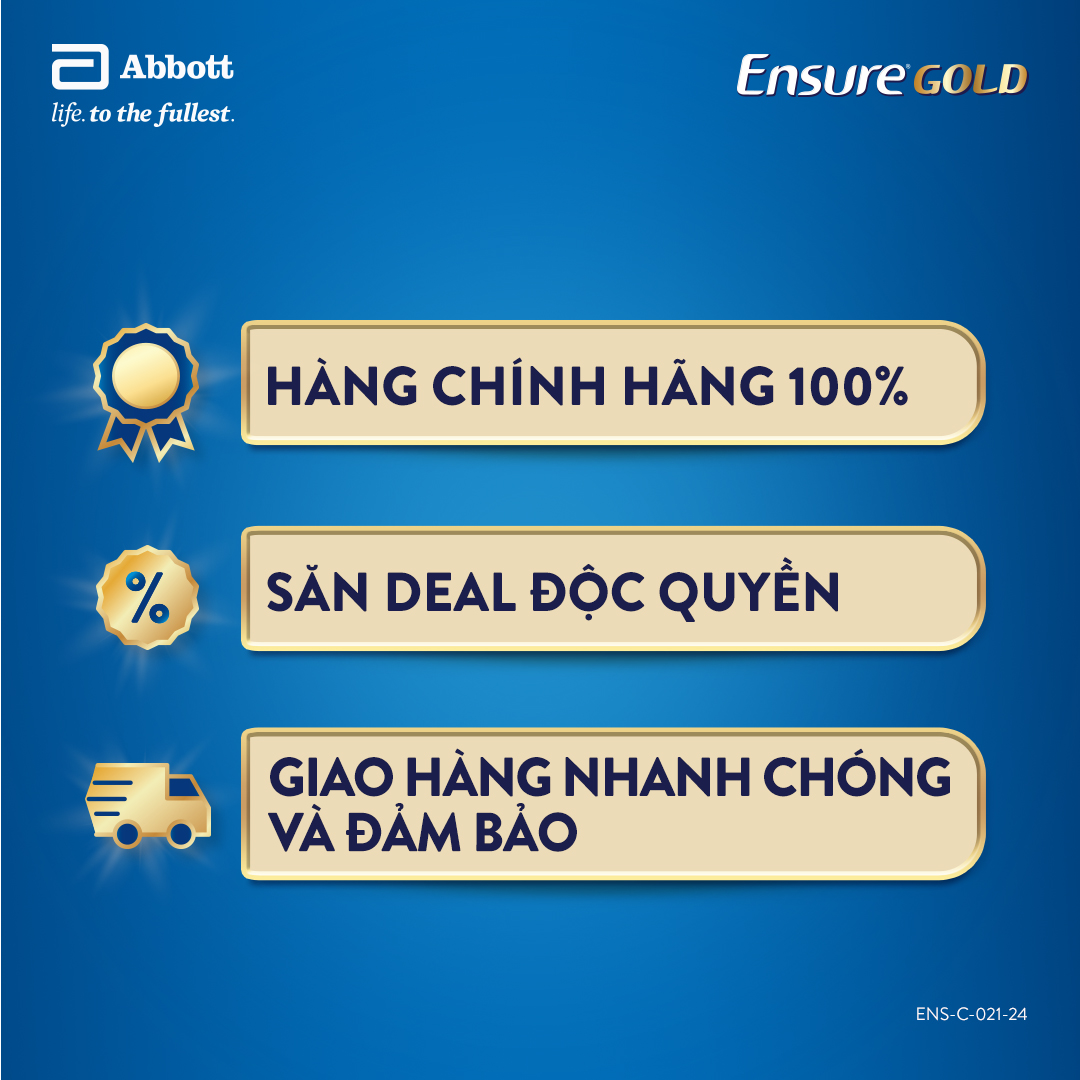 [CHỈ 20H 04-08.05 QUÀ TẶNG CHO ĐH 1500K-SLCH] Lon sữa bột Ensure Gold hương lúa mạch 800g