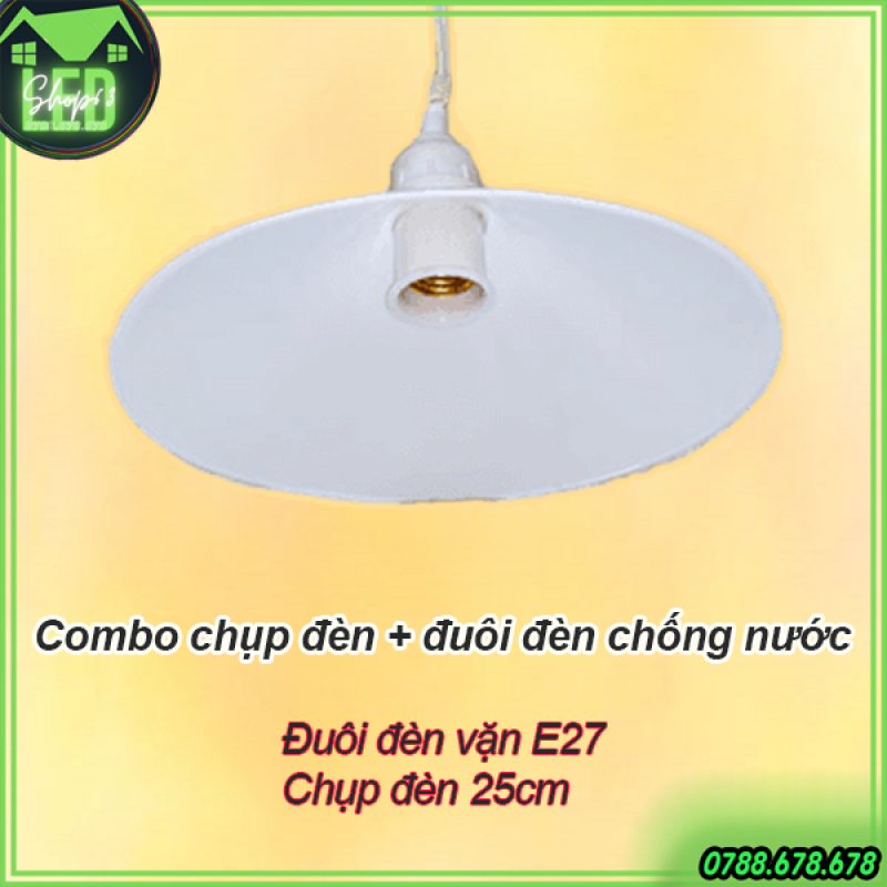 [HCM]Bộ đuôi đèn E27 và chụp đèn kín nước - phù hợp dùng ngoài trời dành cho các loại đèn LED trụ