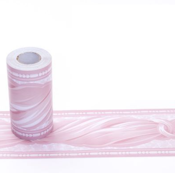 Cuộn 10m x 10cm len dán viền tường xoắn lụa hồng
