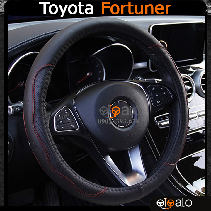 Bọc vô lăng xe ô tô Toyota Fortuner Da PU CAO CẤP - OTOALO