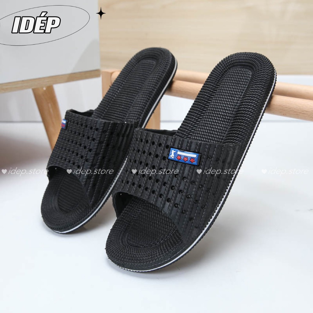 [HCM Dép Nhựa  3 Sao Nam Nữ Quai Ngang Đi Trong Nhà, Văn Phòng, Nhà Tắm Chống Trơn Trượt [ FORM NHỎ] iDÉP- DL036