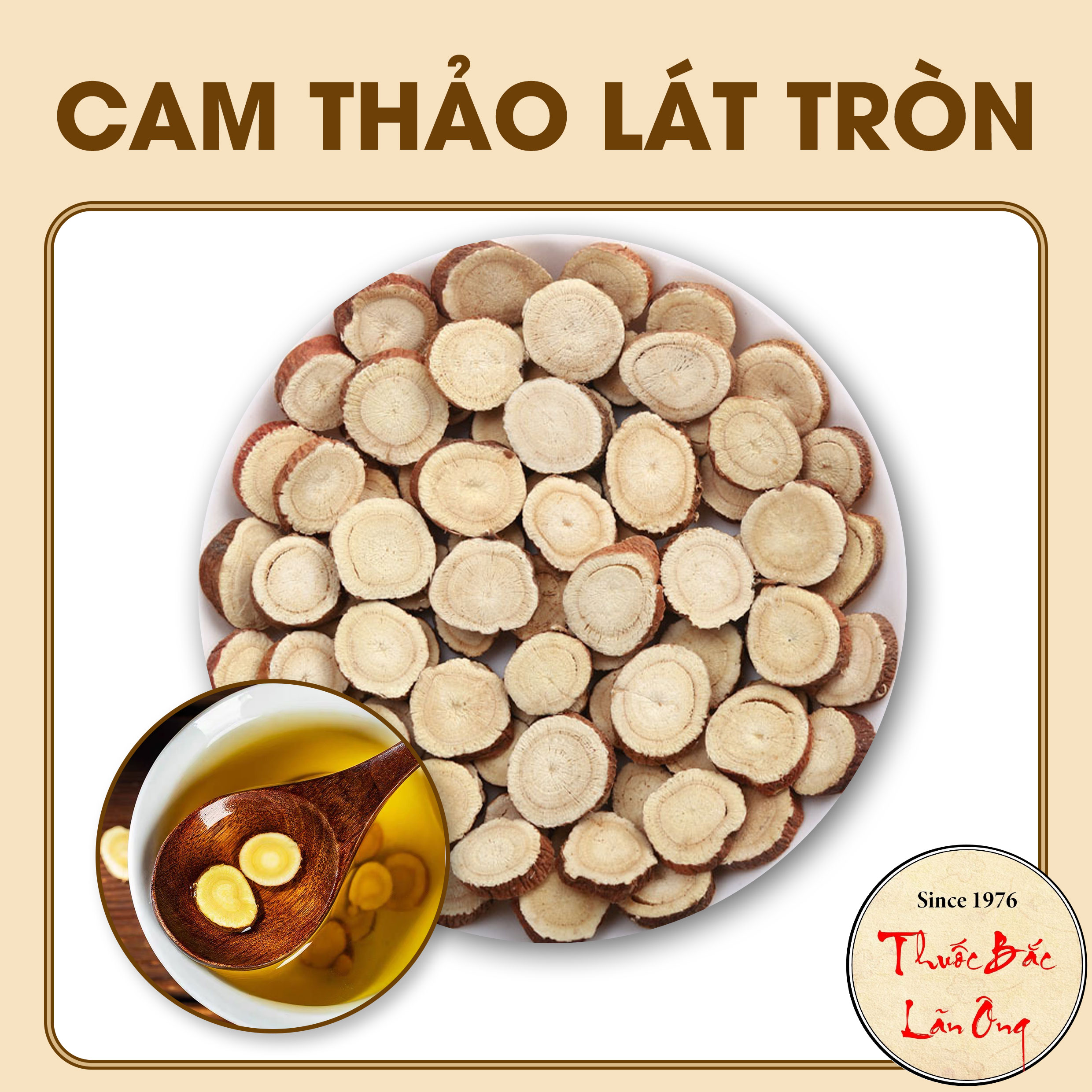 Cam thảo lát tròn 500g, sấy khô tự nhiên, nhân trần, cỏ ngọt tùy chọn - Lãn Ông