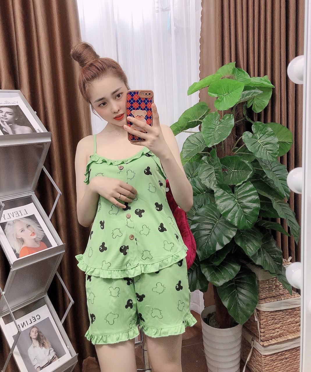 Set đồ đùi nữ 2 dây mặc nhà